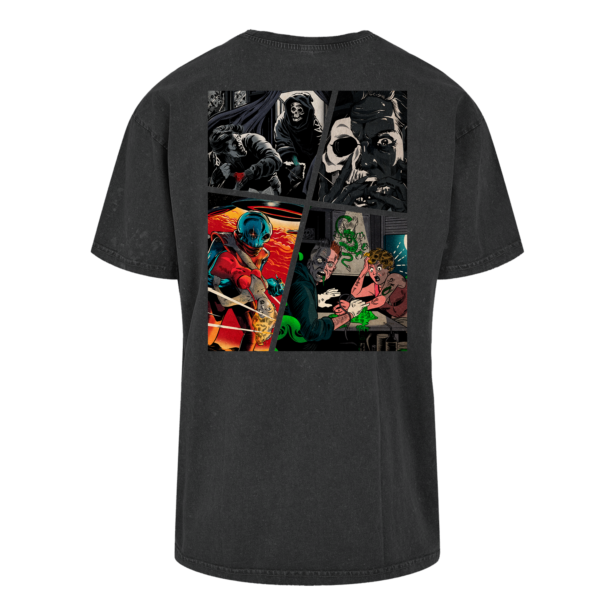 Ghost Comic Print Oversized Logo Tee