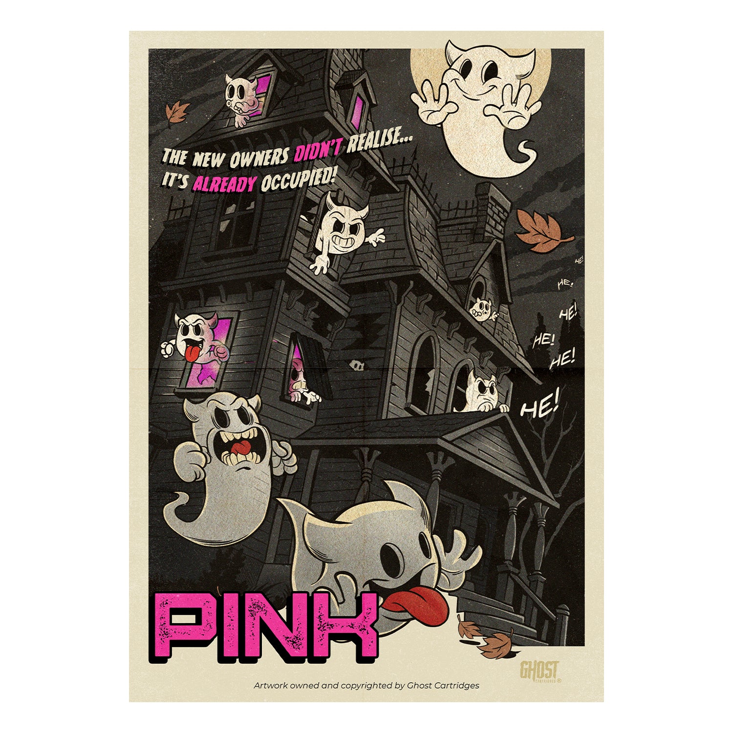Ghost Cartridges Poster - Pink A3